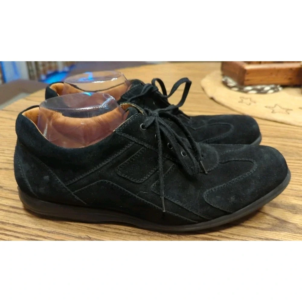 Men's Black Suede Flexa Shoes Size 8.5 Made In‎ Italy